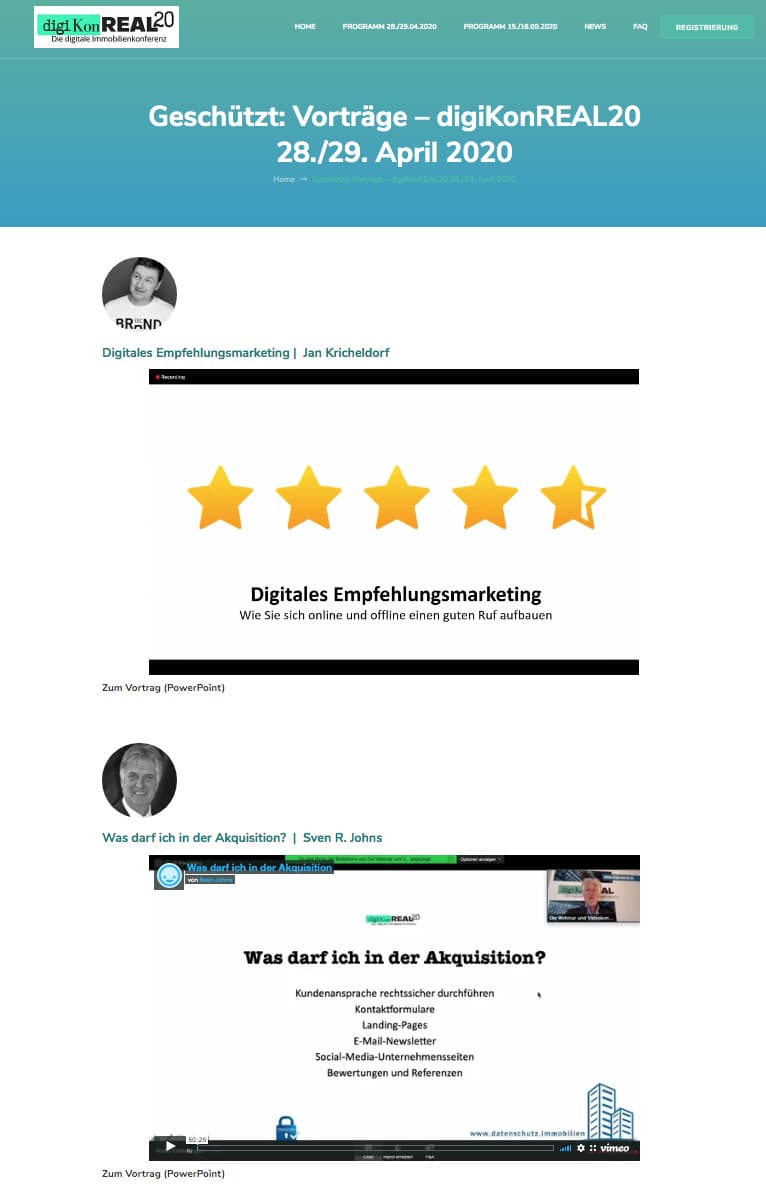 Die Vorträge der digikonreal 20 stehen zum Abruf zur Verfügung